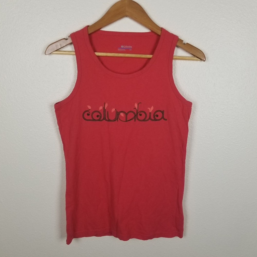Columbia Tank Top Red Sleeveless Small